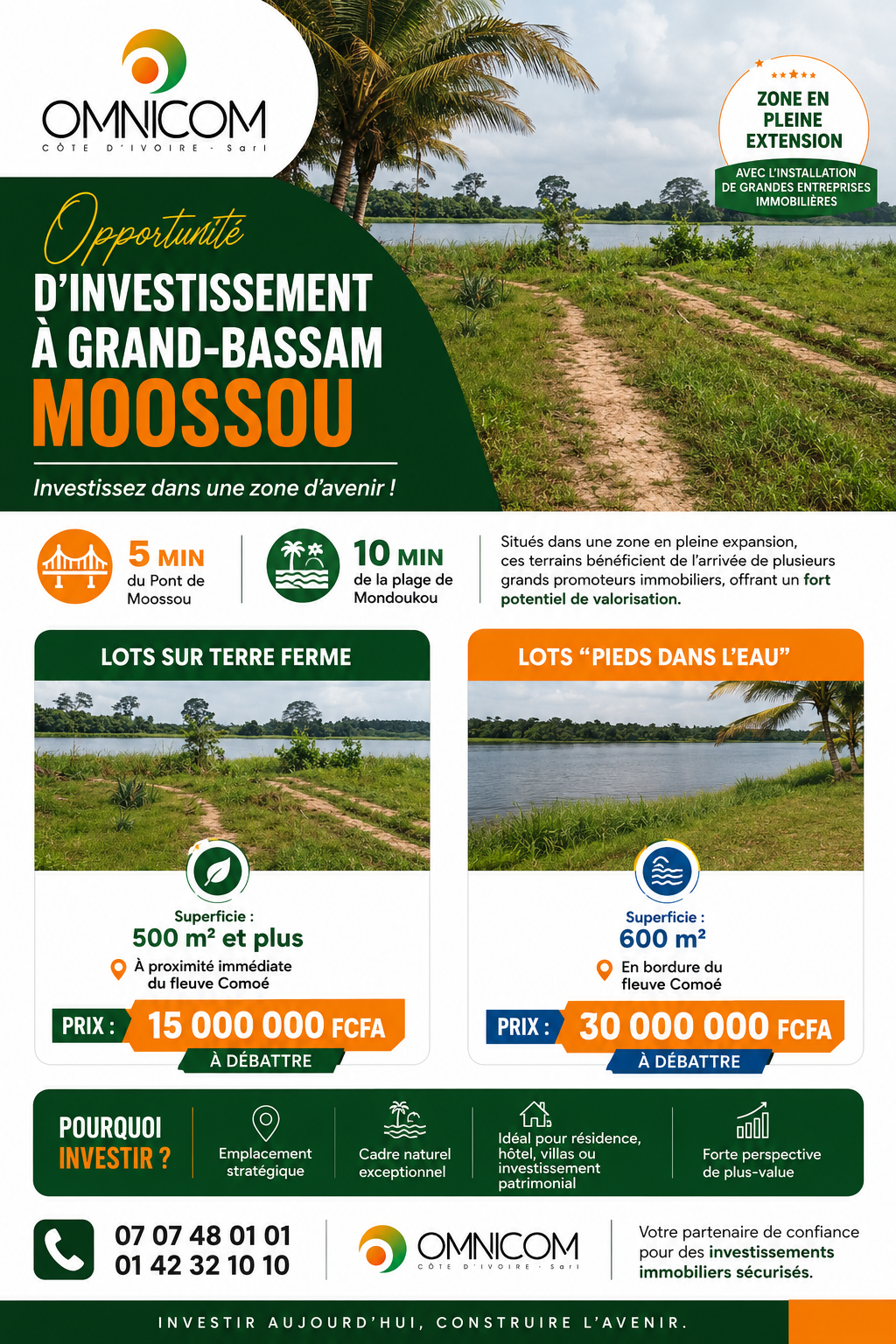 Lot de 500 m2 à 15.000.000 à Grand Bassam