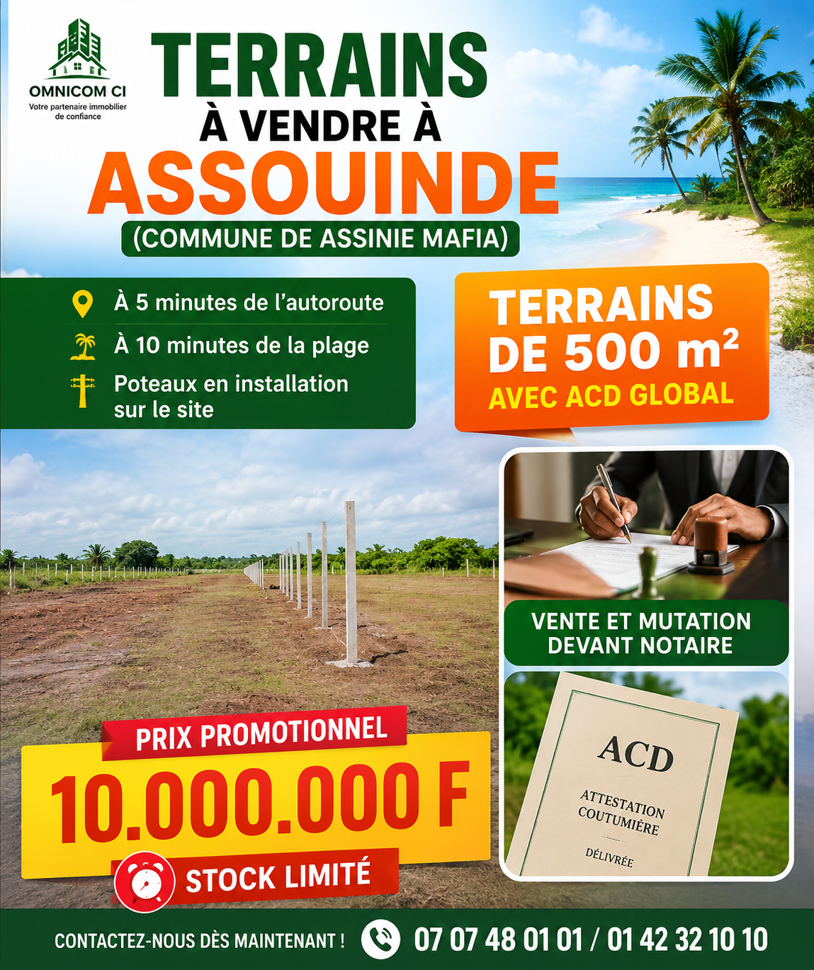 TERRAIN AVEC ACD A 10.000.000 F A ASSINIE MAFIA