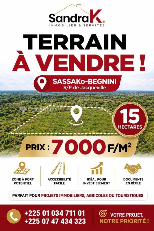 Terrain 15 ha - Jacqueville