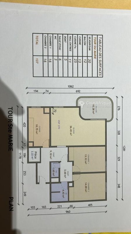 Vente appartement 3 pièces Beaucoup de Sainte-Marie